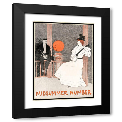 Midsummer Number Black Modern Wood Framed Art Print with Double Matting by Penfield, Edward