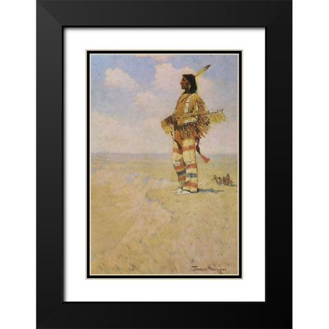 The Last of His Race Black Modern Wood Framed Art Print with Double Matting by Remington, Frederic