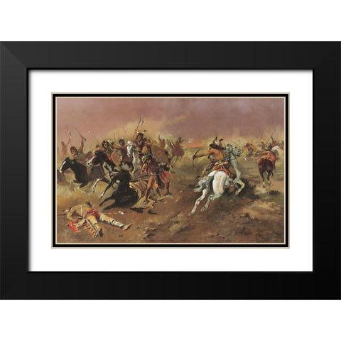 For Supremacy Black Modern Wood Framed Art Print with Double Matting by Russell, Charles Marion
