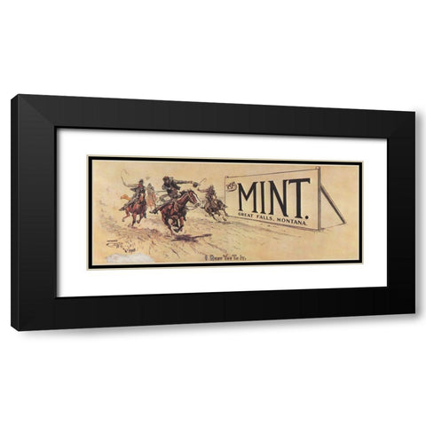 I Beat You To It Black Modern Wood Framed Art Print with Double Matting by Russell, Charles Marion