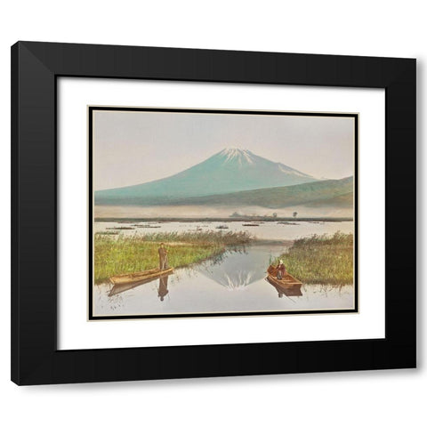 Mount Fuji as Seen from Kashiwabara Black Modern Wood Framed Art Print with Double Matting by Kazumasa, Ogawa