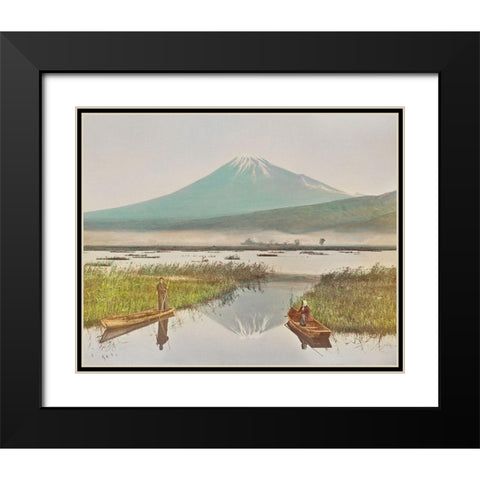 Mount Fuji as Seen from Kashiwabara Black Modern Wood Framed Art Print with Double Matting by Kazumasa, Ogawa