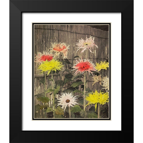 Tsuzure no Nishiki Black Modern Wood Framed Art Print with Double Matting by Kazumasa, Ogawa