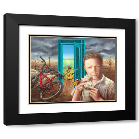 Grandma-When are the Trees Coming Back Black Modern Wood Framed Art Print with Double Matting by Ferraro