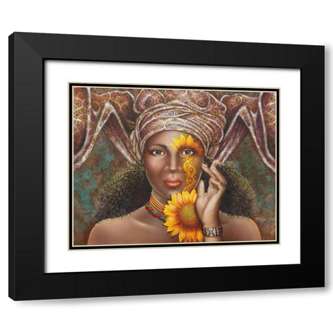 Sun Kissed Black Modern Wood Framed Art Print with Double Matting by Ferraro