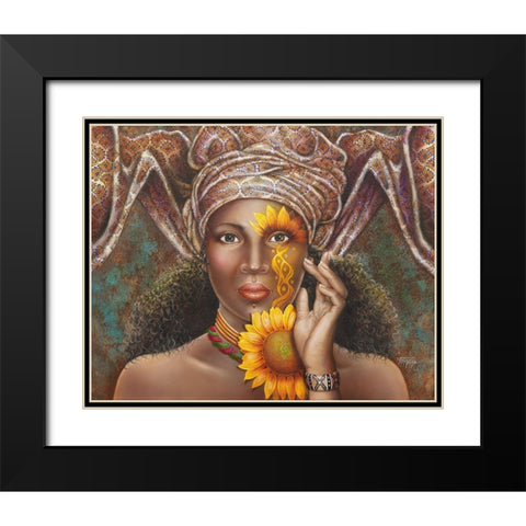Sun Kissed Black Modern Wood Framed Art Print with Double Matting by Ferraro