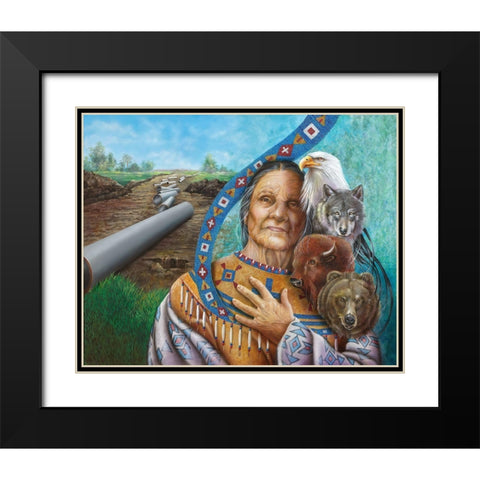 Violation Black Modern Wood Framed Art Print with Double Matting by Ferraro