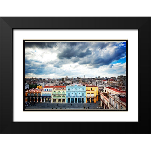 View of Havana-Cuba Black Modern Wood Framed Art Print with Double Matting by Highsmith, Carol