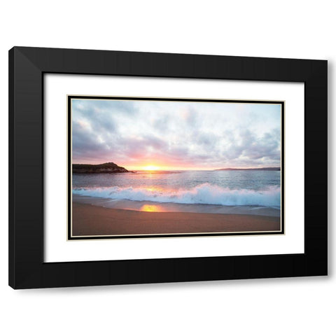 Pacific Coast Sunset at Monterey-California Black Modern Wood Framed Art Print with Double Matting by Highsmith, Carol