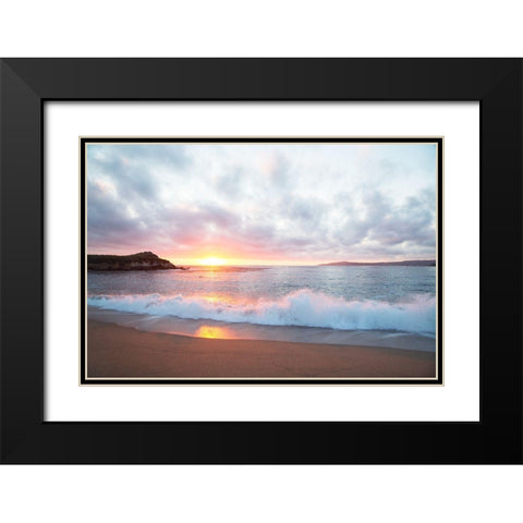 Pacific Coast Sunset at Monterey-California Black Modern Wood Framed Art Print with Double Matting by Highsmith, Carol