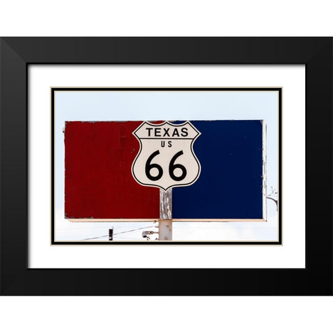 Texas Sign-on the old U.S. Highway Route 66 Black Modern Wood Framed Art Print with Double Matting by Highsmith, Carol
