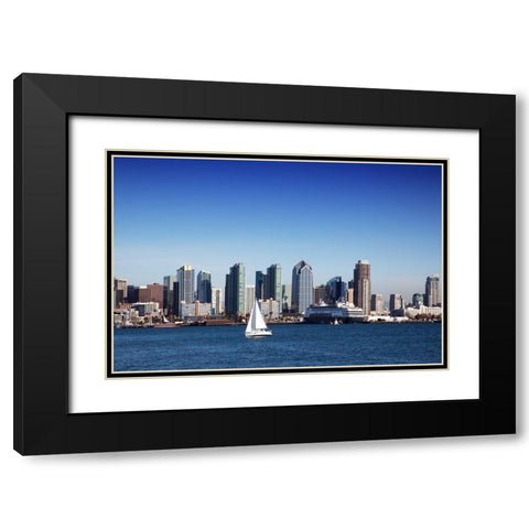 Skyline of San Diego-Calfornia Black Modern Wood Framed Art Print with Double Matting by Highsmith, Carol