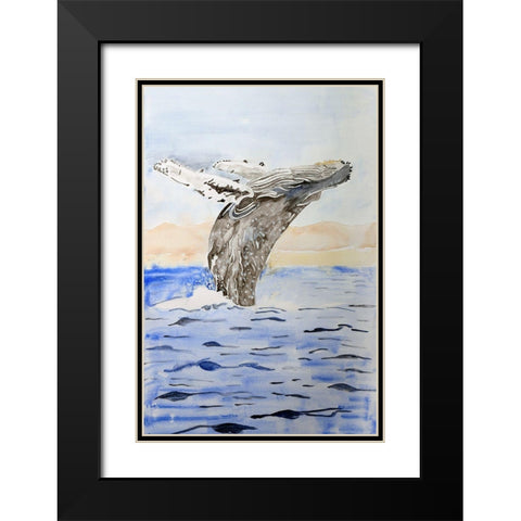 Humpback Whale Black Modern Wood Framed Art Print with Double Matting by Derr, Wynn