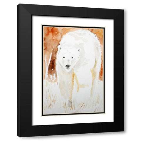 Polar Bear Black Modern Wood Framed Art Print with Double Matting by Derr, Wynn