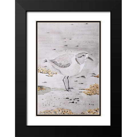 Snowy Plover Black Modern Wood Framed Art Print with Double Matting by Derr, Wynn