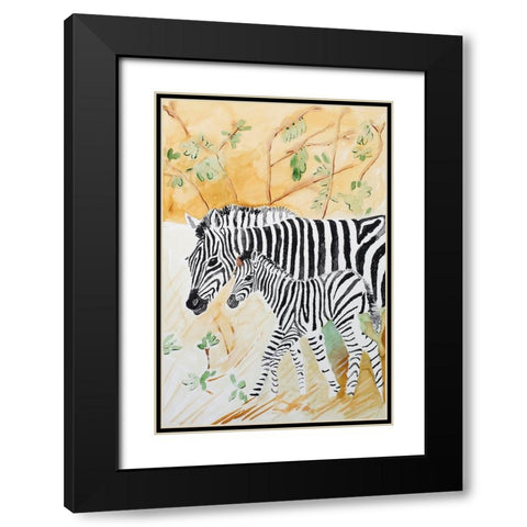 Zebra Stripes Black Modern Wood Framed Art Print with Double Matting by Derr, Wynn