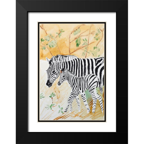 Zebra Stripes Black Modern Wood Framed Art Print with Double Matting by Derr, Wynn