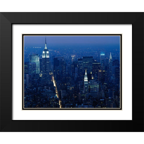 Empire State Building at night-New York Black Modern Wood Framed Art Print with Double Matting by Highsmith, Carol