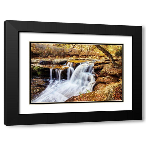 Dunloup Falls Thurmond-Fayette County-West Virginia Black Modern Wood Framed Art Print with Double Matting by Highsmith, Carol