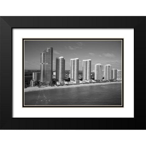 Aerial view of Miami Beach Black Modern Wood Framed Art Print with Double Matting by Highsmith, Carol