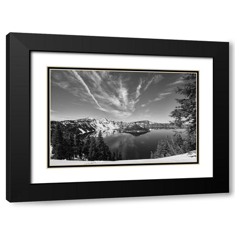 Crater lake Oregon Black Modern Wood Framed Art Print with Double Matting by Highsmith, Carol