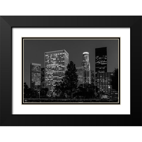 Central Los Angeles-California-at night Black Modern Wood Framed Art Print with Double Matting by Highsmith, Carol