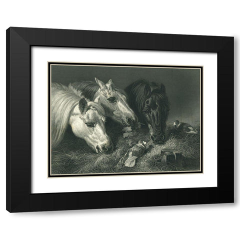 Le Maigre Repas - Steel Engraving Black Modern Wood Framed Art Print with Double Matting by Herring, John Frederick