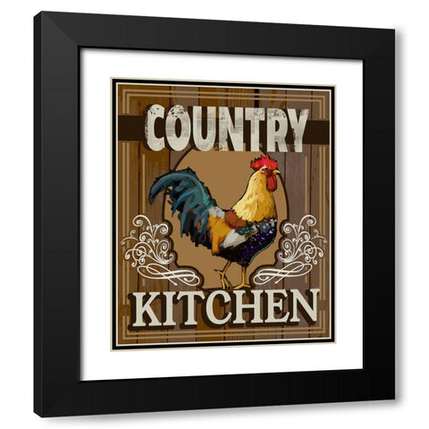 Country Kitchen Black Modern Wood Framed Art Print with Double Matting by East Coast Licensing