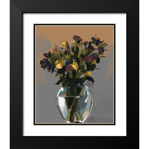 Flowers Black Modern Wood Framed Art Print with Double Matting by East Coast Licensing