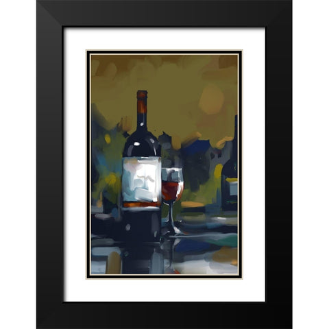 Wine I Black Modern Wood Framed Art Print with Double Matting by East Coast Licensing