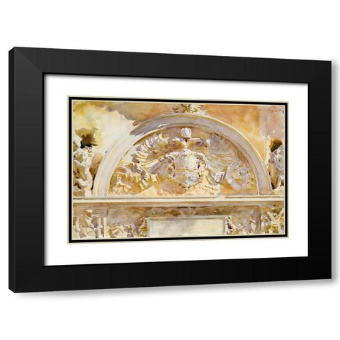 Escutcheon of Charles V of Spain Black Modern Wood Framed Art Print with Double Matting by Sargent, John Singer
