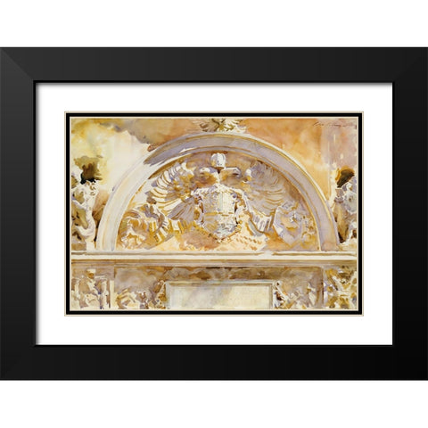 Escutcheon of Charles V of Spain Black Modern Wood Framed Art Print with Double Matting by Sargent, John Singer
