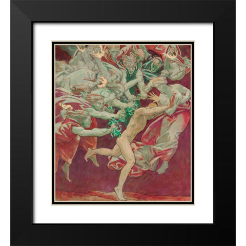 Orestes and the Furies Black Modern Wood Framed Art Print with Double Matting by Sargent, John Singer