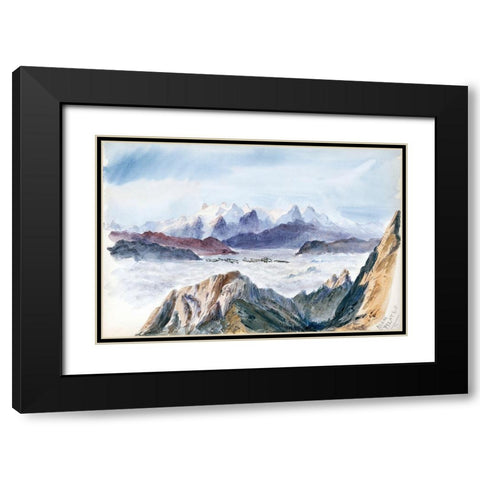 Iselle from Mount Pilatus from Splendid Mountain Watercolours Sketchbook Black Modern Wood Framed Art Print with Double Matting by Sargent, John Singer