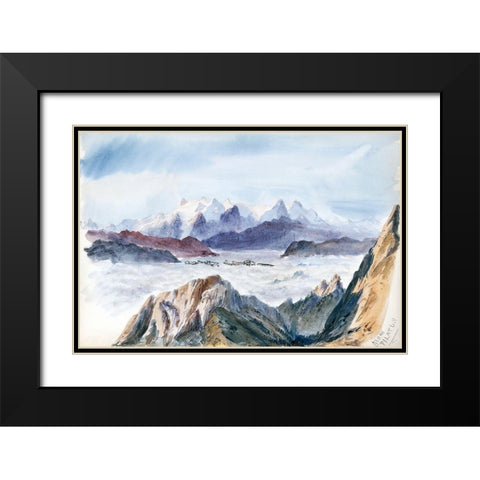 Iselle from Mount Pilatus from Splendid Mountain Watercolours Sketchbook Black Modern Wood Framed Art Print with Double Matting by Sargent, John Singer