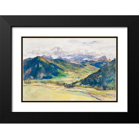 Open Valley-Dolomites Black Modern Wood Framed Art Print with Double Matting by Sargent, John Singer