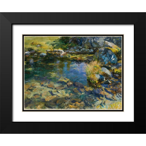 Alpine Pool Black Modern Wood Framed Art Print with Double Matting by Sargent, John Singer