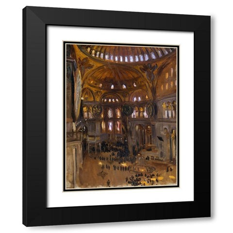 Santa Sofia Black Modern Wood Framed Art Print with Double Matting by Sargent, John Singer
