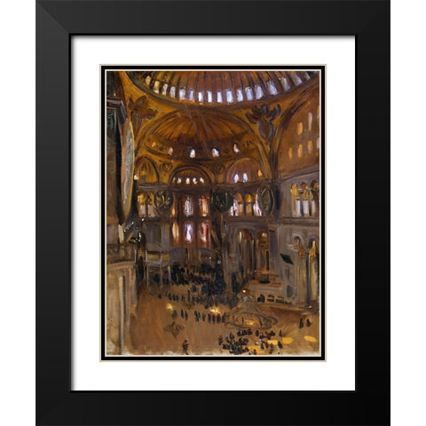 Santa Sofia Black Modern Wood Framed Art Print with Double Matting by Sargent, John Singer