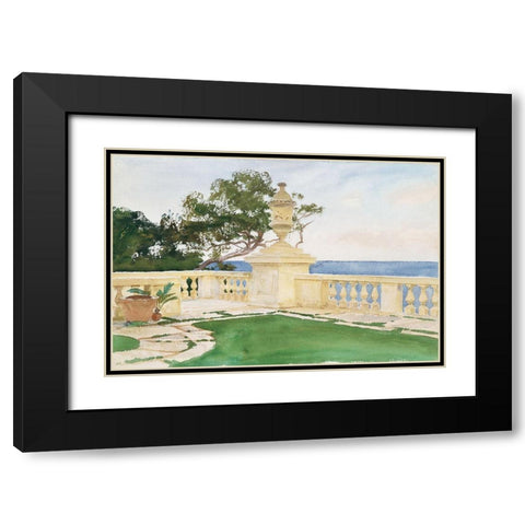 Terrace-Vizcaya Black Modern Wood Framed Art Print with Double Matting by Sargent, John Singer