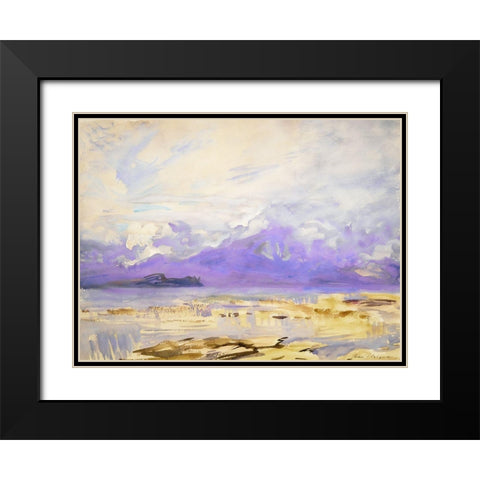 Sirmione Black Modern Wood Framed Art Print with Double Matting by Sargent, John Singer