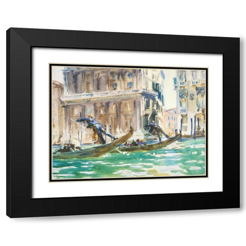 View of Venice Black Modern Wood Framed Art Print with Double Matting by Sargent, John Singer