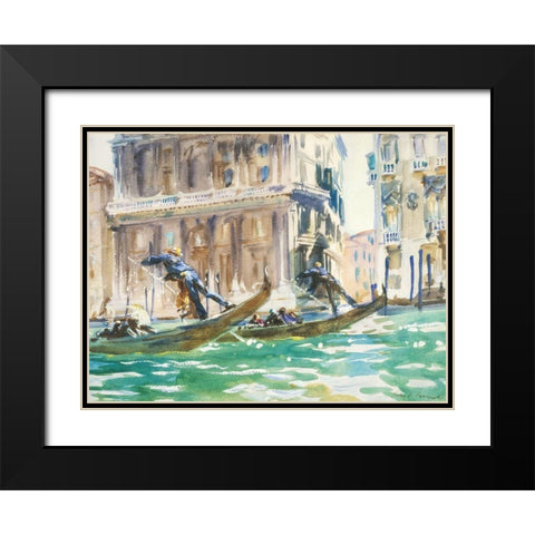 View of Venice Black Modern Wood Framed Art Print with Double Matting by Sargent, John Singer