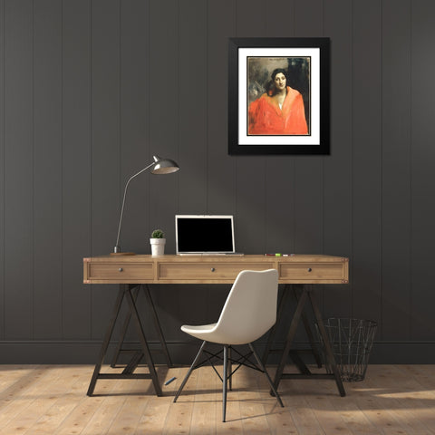 Gitana Black Modern Wood Framed Art Print with Double Matting by Sargent, John Singer