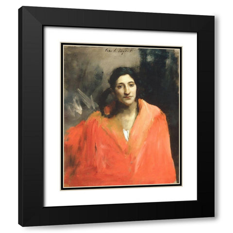 Gitana Black Modern Wood Framed Art Print with Double Matting by Sargent, John Singer