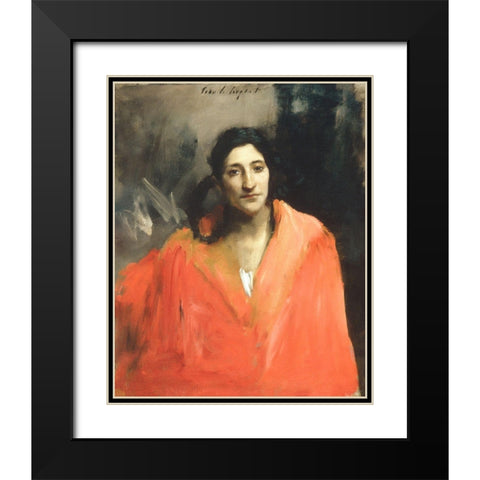 Gitana Black Modern Wood Framed Art Print with Double Matting by Sargent, John Singer