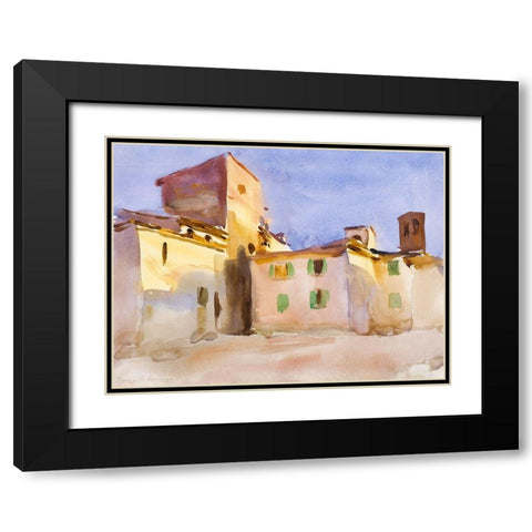 Borgo San Lorenzo Black Modern Wood Framed Art Print with Double Matting by Sargent, John Singer