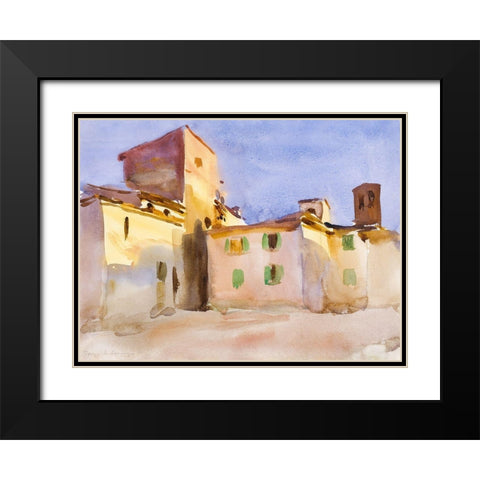 Borgo San Lorenzo Black Modern Wood Framed Art Print with Double Matting by Sargent, John Singer