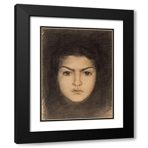 Head of a Woman Front Black Modern Wood Framed Art Print with Double Matting by Sargent, John Singer