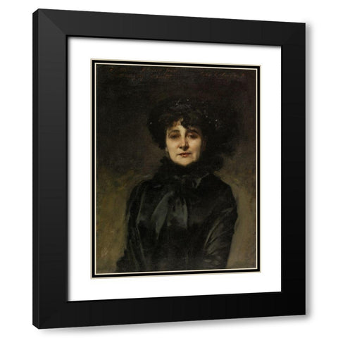 Portrait de Madame Allouard-Jouan Black Modern Wood Framed Art Print with Double Matting by Sargent, John Singer